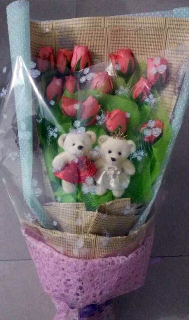 小熊卡通花束DIY