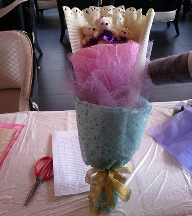 小熊卡通花束DIY